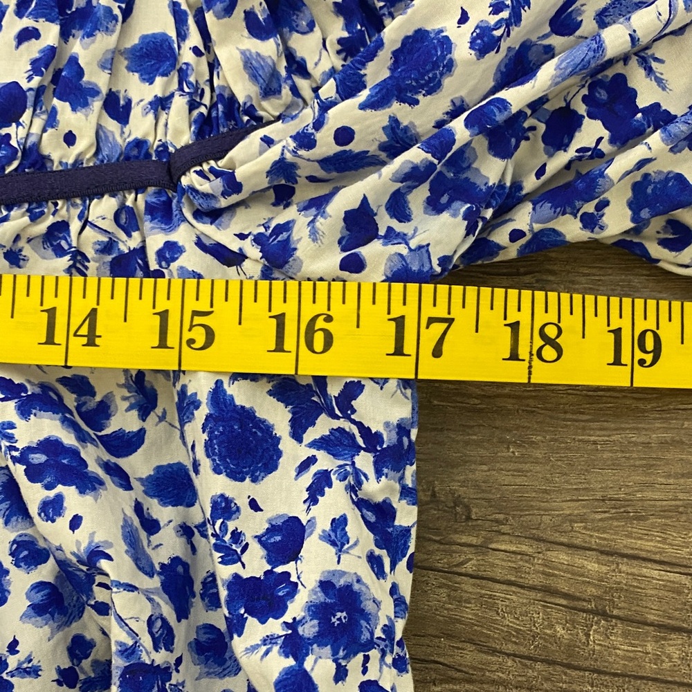 Maeve Blue Floral Button Down Shirt - Picture 5 of 8